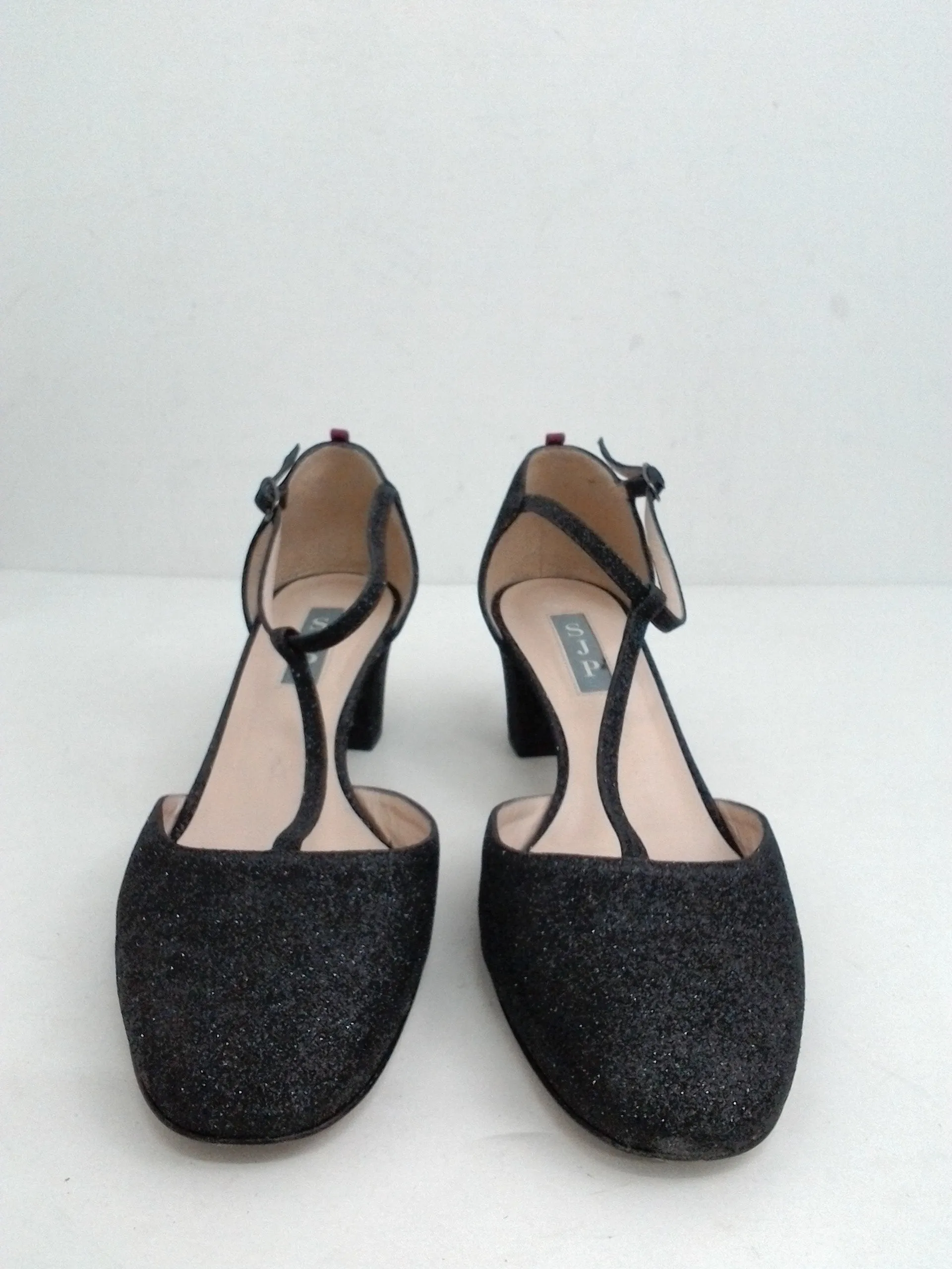 SJP Women's Black Glitter Heels Size 38