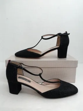 SJP Women's Black Glitter Heels Size 38