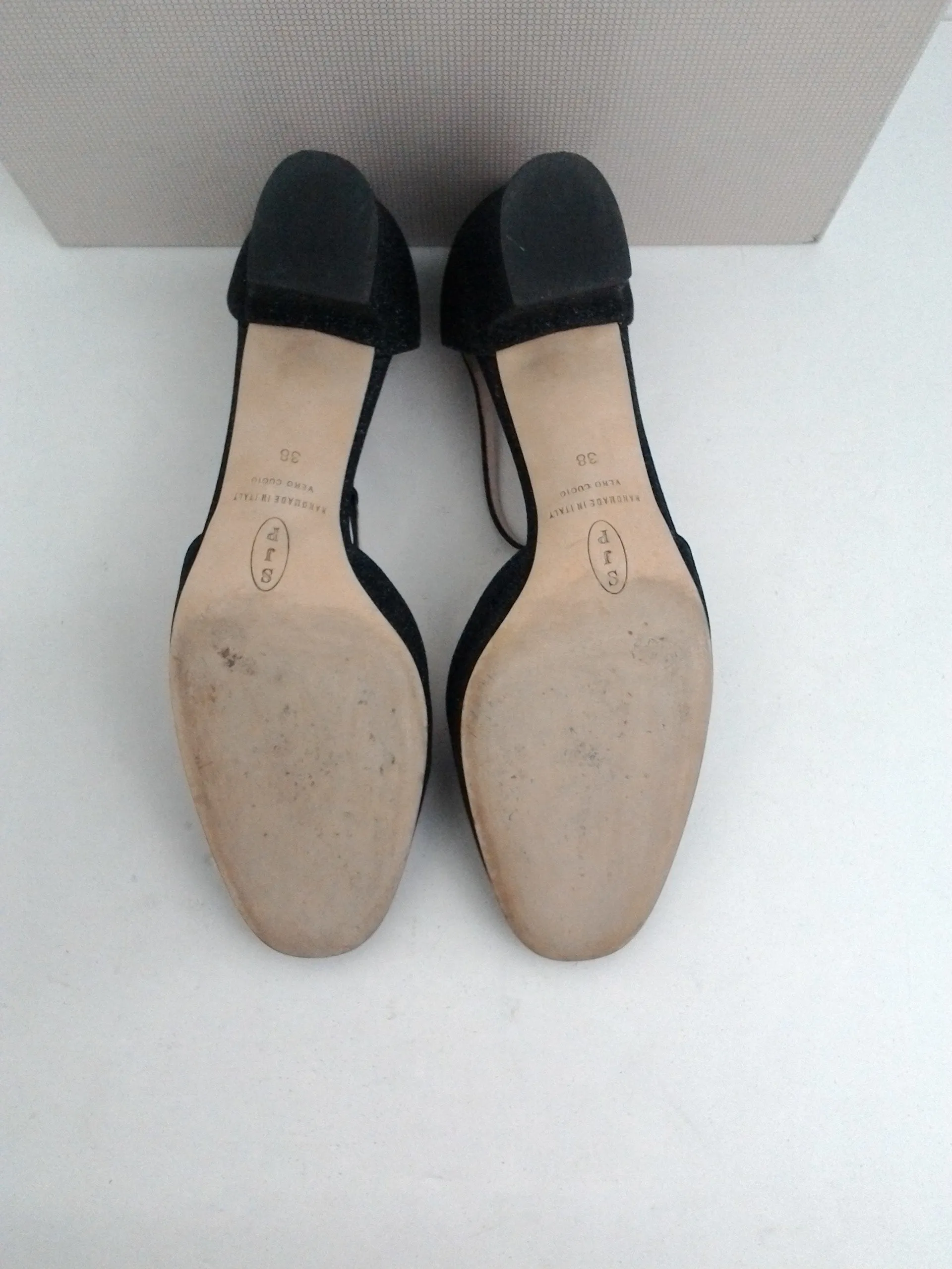 SJP Women's Black Glitter Heels Size 38