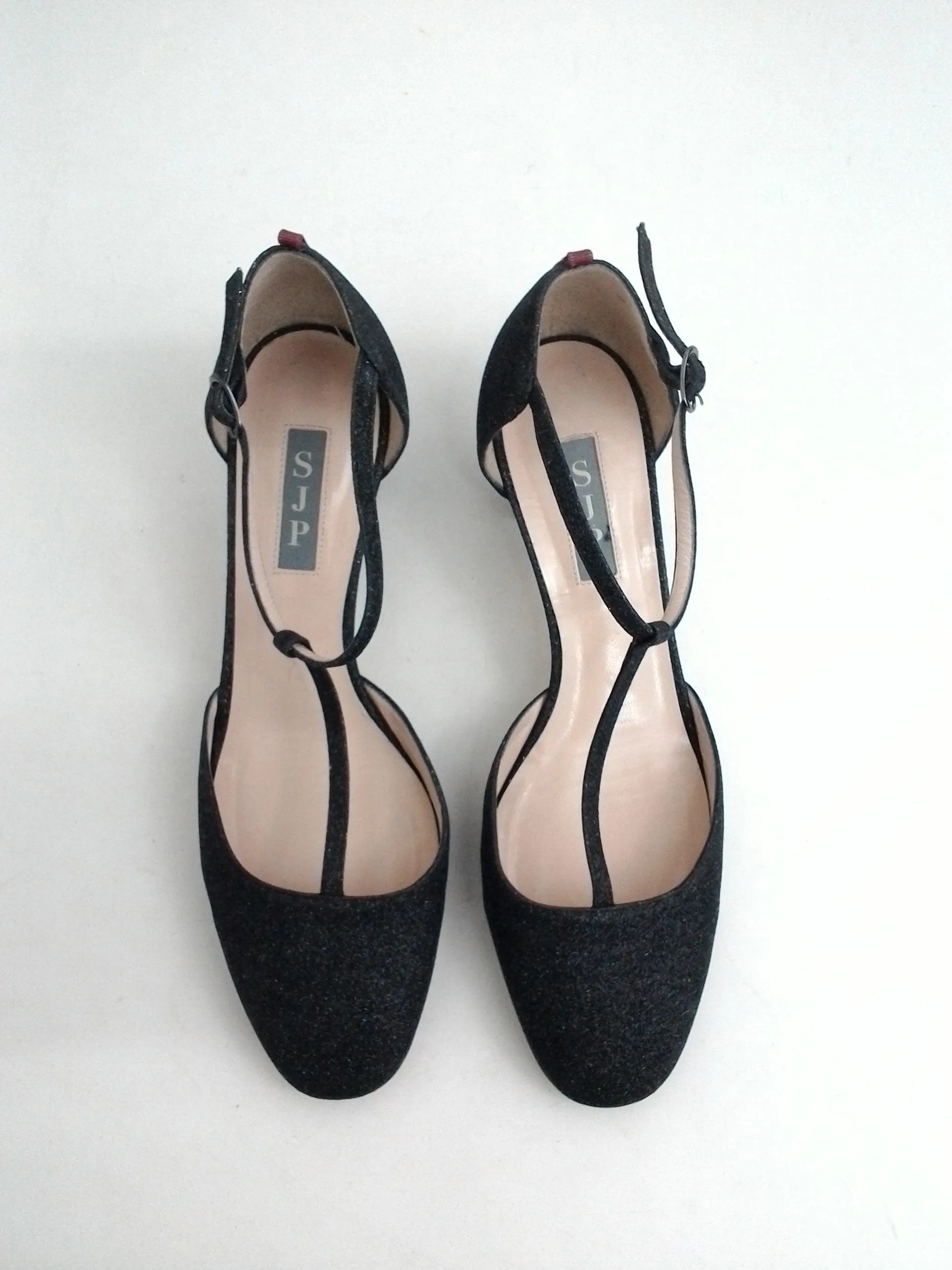 SJP Women's Black Glitter Heels Size 38