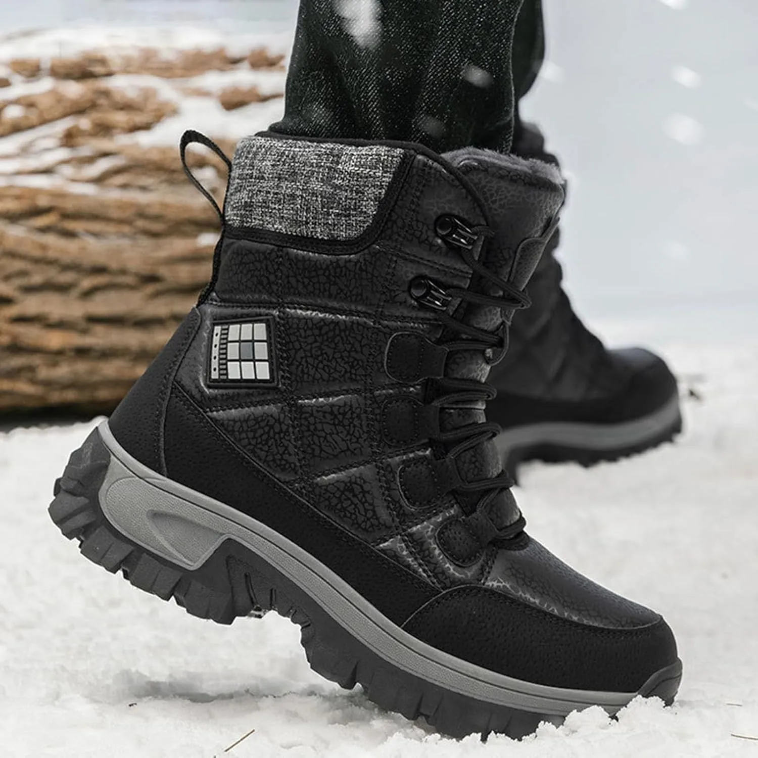 Winter Boots for Women Couple Boots Waterproof Snow Boots Padded Thickened Mid Calf Warm Walking Shoes
