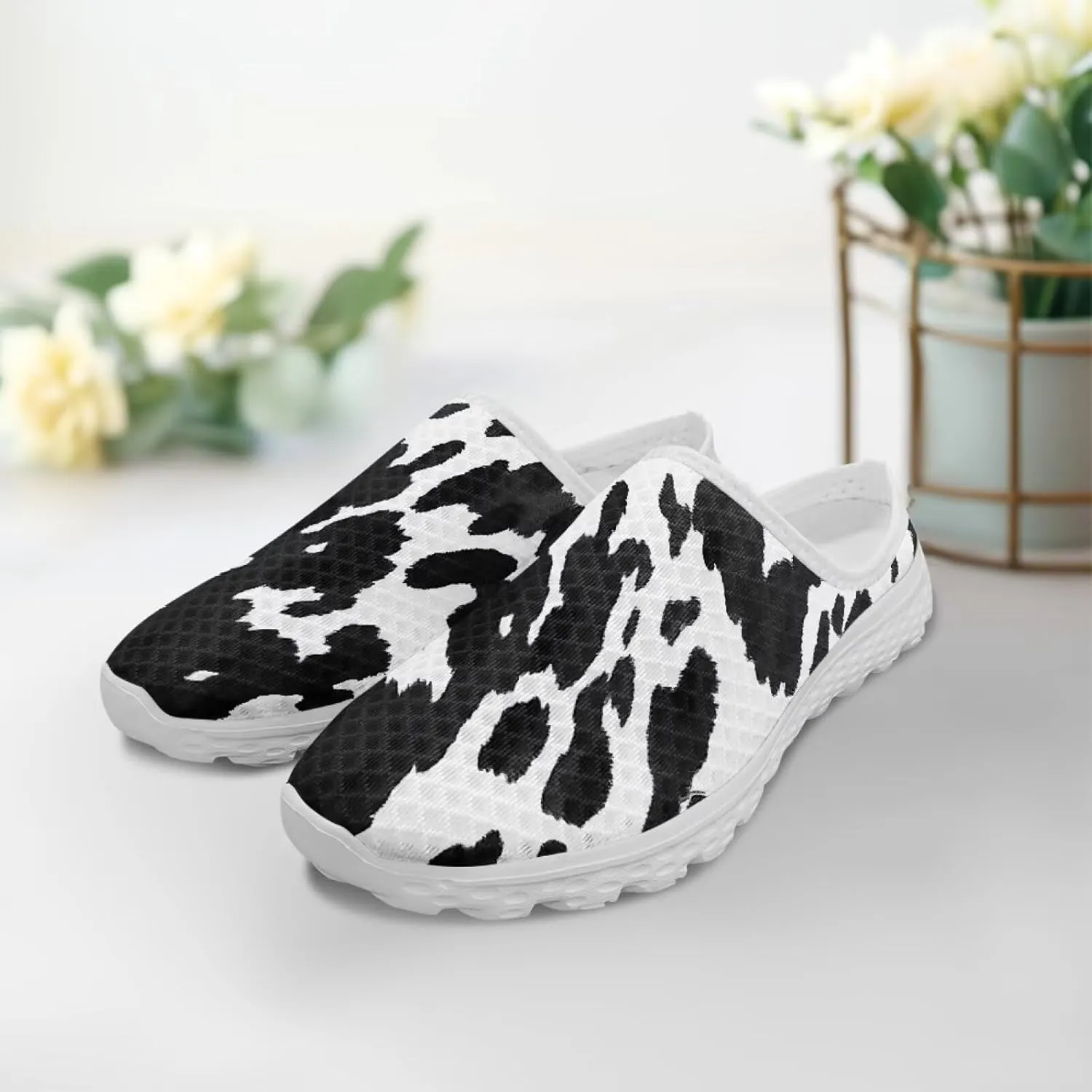 Women's Half Cap Toe Mesh Slippers Lightweight Breathable Lazy Slip On Shoes Fashionable Outdoor Walking Shoes