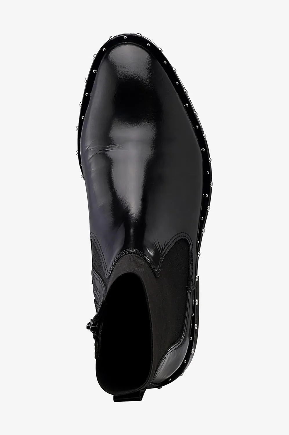 Women's Wide Width Patent Leather Studded Bootie