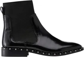 Women's Wide Width Patent Leather Studded Bootie